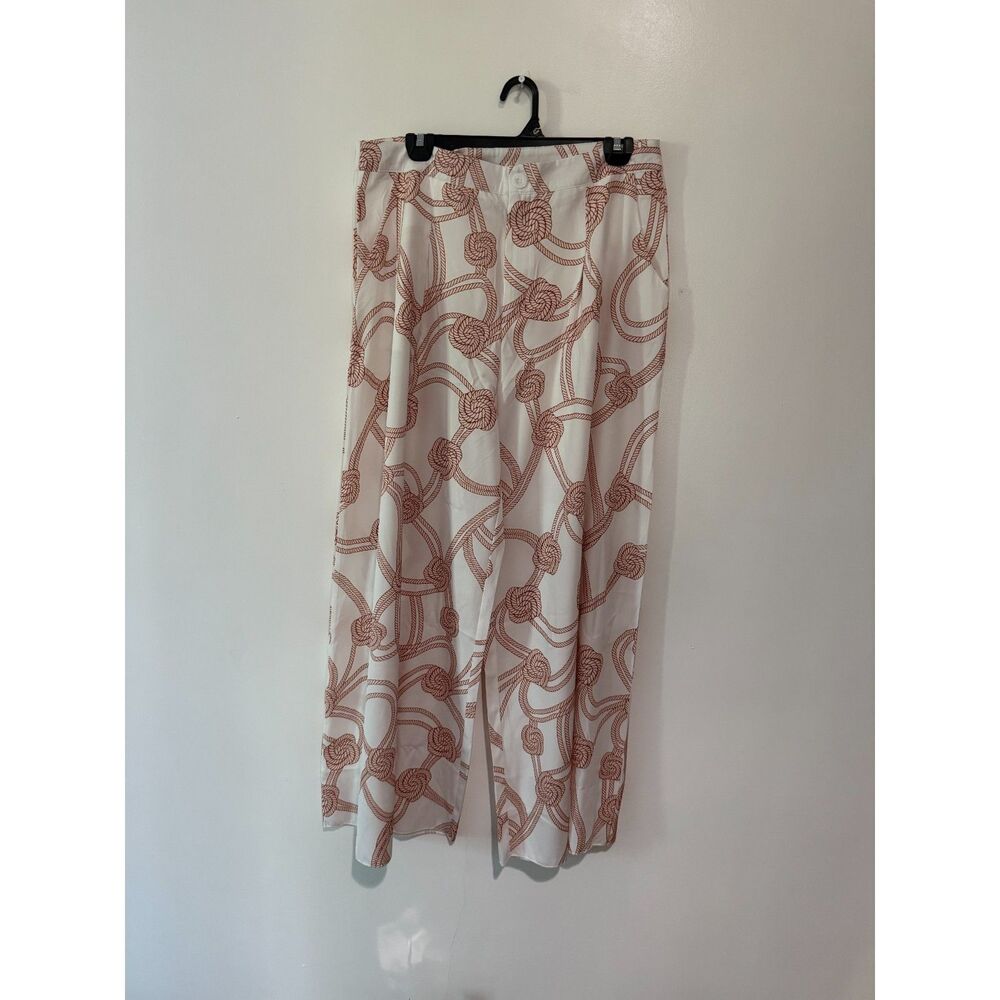 Unbranded Wide leg Pants White Rope Knot Design Size XL Women